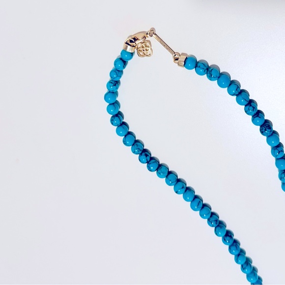 KENDRA SCOTT Tatiana Long Beaded Turquoise Tassel Statement Necklace - Picture 6 of 12